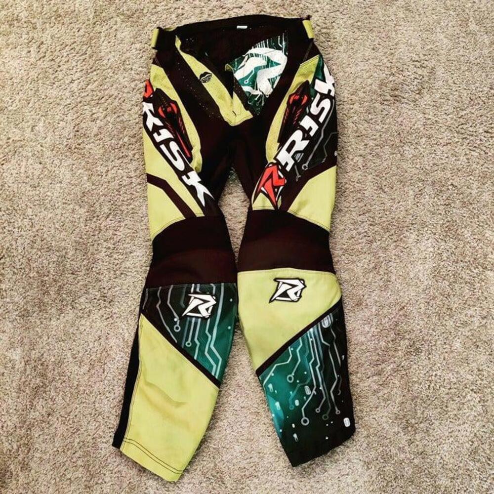 Risk | Motocross Pants | Neon Yellow / Blue / Black | Men's Size 28